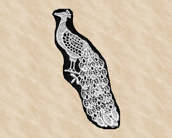 Venise Lace Peacock, Ivory